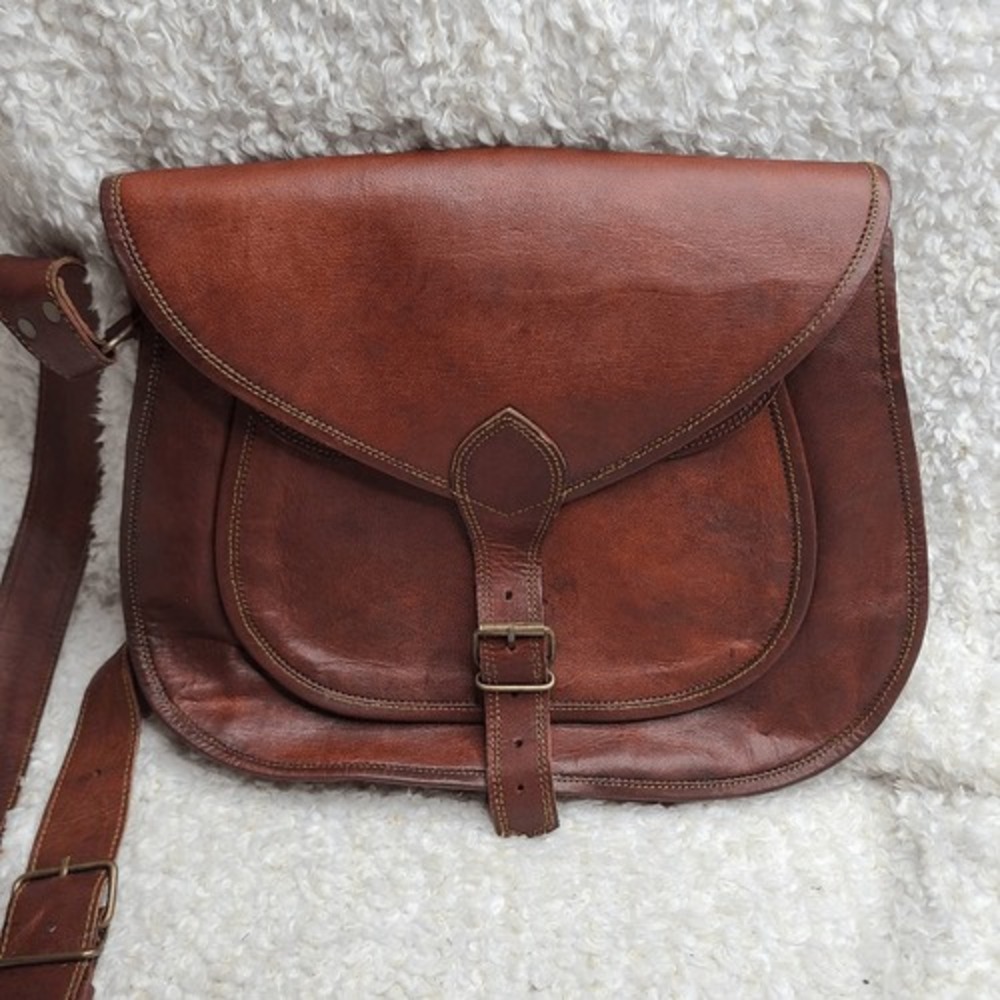 Great Seal Of The State Of Oklahoma Vintage‎ Leather Saddlebag Crossbody Purse